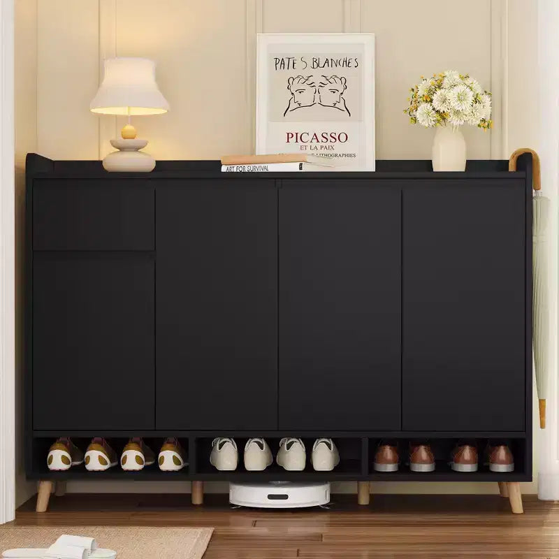 Scarpiera moderna con ripiani regolabili, organizer minimalista per la casa, credenza contenitore
