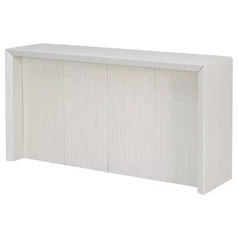 Tavolino da Ingresso Semplice in Legno di Acacia con Design Ondulato Adatto per Studio Ingresso Corridoio Soggiorno Foyer