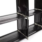 Ripiano Organizzatore per Armadio a 3 Livelli, Scaffale Contenitore in Acciaio a 9 Cubi, Organizzatore a Scala Fai-da-te per Bagno, Cucina, Ufficio (Nero)