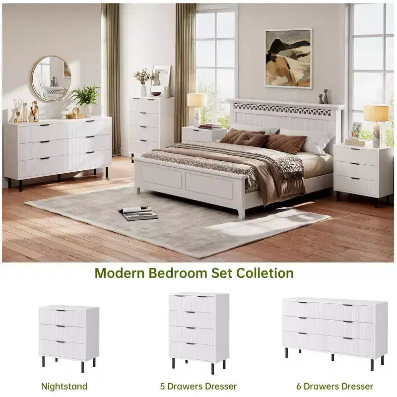 Cassettiera in legno ampio, Comò moderno per riporre vestiti con gambe in metallo e dispositivo antiribaltamento per camera da letto e soggiorno