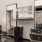 Espositore per tinture per capelli, mobiletto da parete regolabile per salone, nero