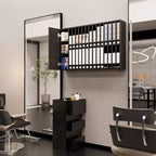 Espositore per tinture per capelli, mobiletto da parete regolabile per salone, nero