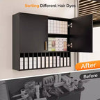 Espositore per Tinture Capelli, Scaffali Regolabili da Parete Mobiletto da Salone, Bianco