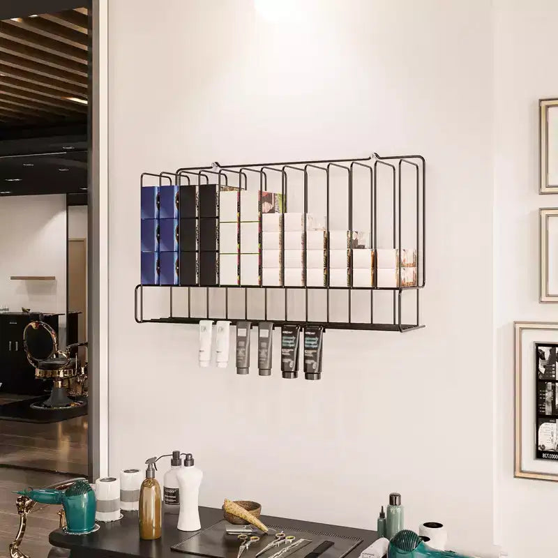 Organizzatore Porta Coloranti per Capelli da Parete Professionale in Metallo Nero
