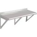 Stainless Steel Wall Shelf NSF Commercial Wall-Mounted Shelving Appliance & Equipment Metal Shelving With a Backsplash and Two Brackets