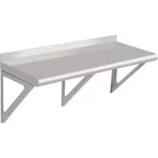 Stainless Steel Wall Shelf NSF Commercial Wall-Mounted Shelving Appliance & Equipment Metal Shelving With a Backsplash and Two Brackets