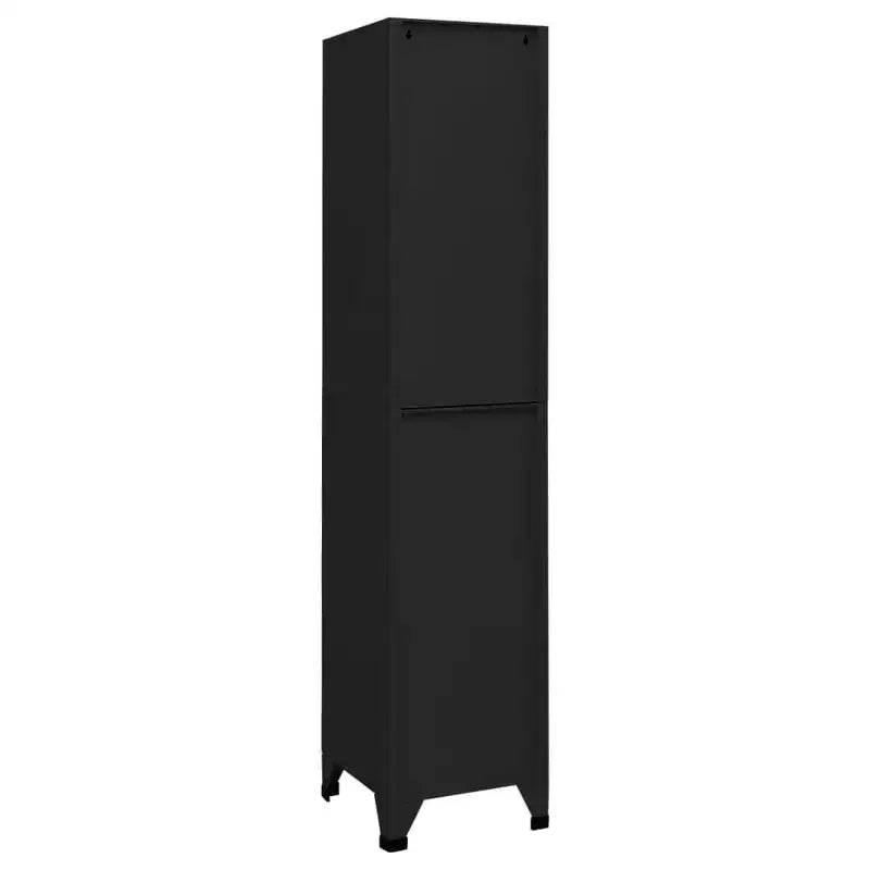 Armadietto Spogliatoio in Acciaio - Moderno, con Serratura, Ventilato, a 5 Scomparti e Porta-etichette - Nero