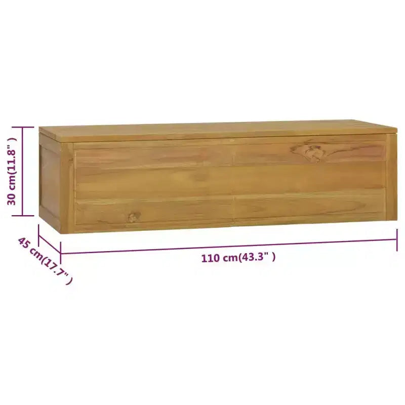 Mobiletto da Bagno in Teak Naturale Legno Massello di Teak