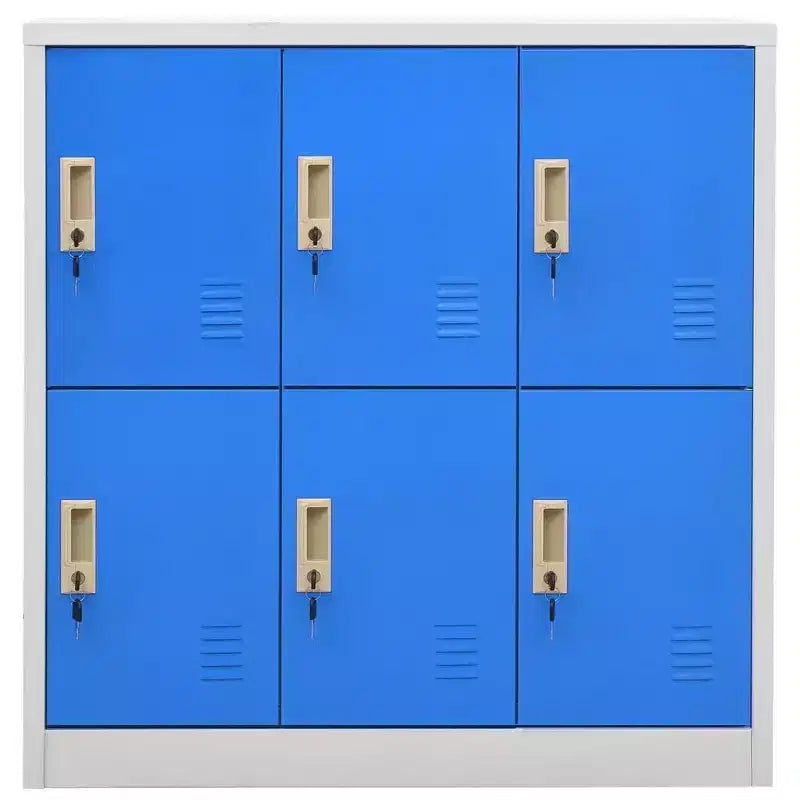 Set di Armadietti, Organizzatore Sicuro in Acciaio per Scuole, Uffici, Grigio e Blu, Facile Montaggio Richiesto, 5 pezzi