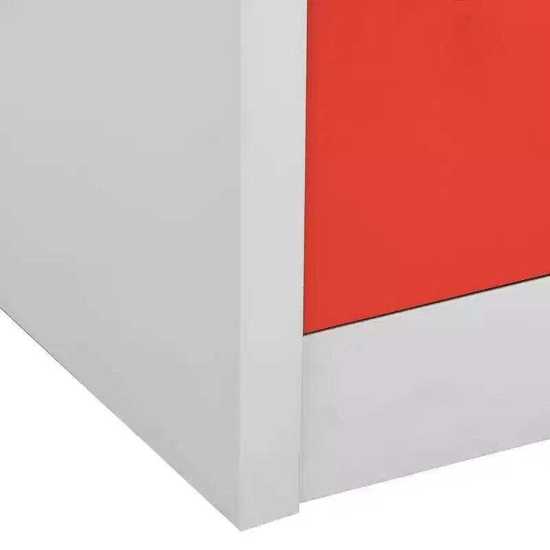 Armadietti metallici, set da 2 - Armadietti dal design moderno con 9 scomparti, ideali per scuola o ufficio - Grigio e rosso