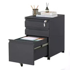 1Pcs Cold Pressed Plate 3-Drawer File Cabinet with Durable Construction, Smooth Sliding Drawers, Compact Design, and Secure Storage