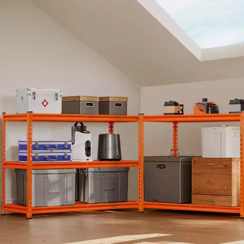 Scaffalature di stoccaggio, 1134 kg, 5 ripiani per garage per carichi pesanti, 45,7 P x 121,9 L x 182,9 H cm, in metallo regolabile, arancione