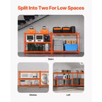 Scaffalature di stoccaggio, 1134 kg, 5 ripiani per garage per carichi pesanti, 45,7 P x 121,9 L x 182,9 H cm, in metallo regolabile, arancione