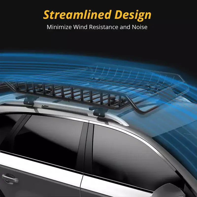 Cesto Portabagagli da Tetto, 160x109x16 cm, in Acciaio Antiruggine Resistente - Portata 136 kg, Barre Portatutto Universali per SUV, Auto, Camion