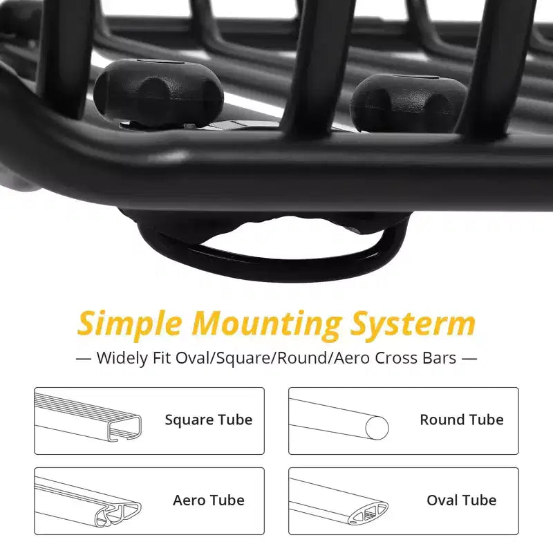 Cesto Portabagagli da Tetto, 160x109x16 cm, in Acciaio Antiruggine Resistente - Portata 136 kg, Barre Portatutto Universali per SUV, Auto, Camion