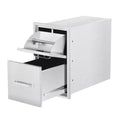 Outdoor Kitchen Drawers with Paper Towel Holder, Triple BBQ Access Drawers, Stainless Steel Flush Mount BBQ Island Drawers for Outdoor Kitchen