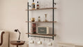 Scaffale Industriale a Tubi, 3 Ripiani 81x25cm, Mensole a Parete Flottanti in Legno Rustico con Staffe, Libreria da Esposizione, Organizzatore Portaoggetti, Nero