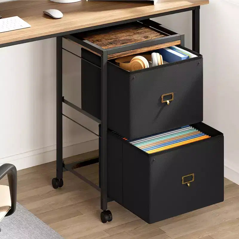 Cassettiera portadocumenti, armadietto portadocumenti mobile, supporto per stampante su rotelle, adatto per formati A4 o Letter, cassettiera portadocumenti verticale in tessuto con ruote, sottopensile