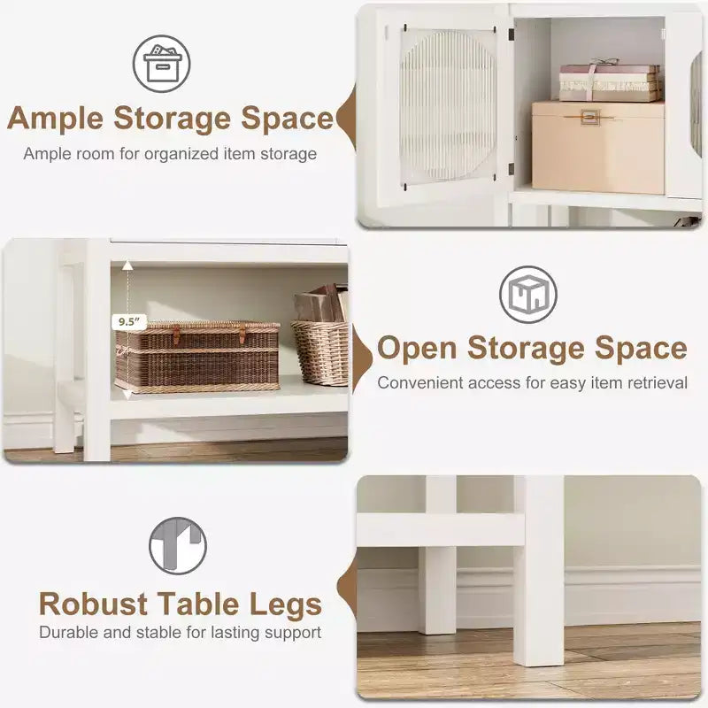 Credenza, Mobiletto con ripiano contenitore - Mobile bar in legno per soggiorno e sala da pranzo