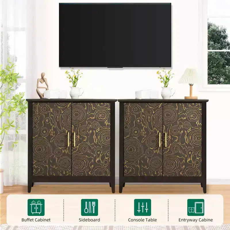 Credenza, mobile da bar con ripiano regolabile da 32 pollici - Mobile contenitore per soggiorno, ingresso