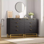 Cassettiera a 5 cassetti per camera da letto, Comò con base in metallo, Cassettiera moderna organizer per soggiorno, corridoio, armadio