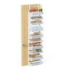Scaffalatura per porta in metallo a 10 ripiani, da appendere, con cestello regolabile, organizer da porta, organizer da appendere per bagno, cucina