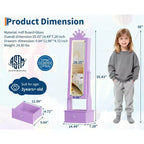Armadio Portagioie per Bambini con Specchio a Figura Intera, Organizzatore Portagioie Autoportante con 46 Vani e Cassetti, Mobile Toilette Trucco per Bambini