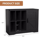 Mobile porta giradischi moderno, Mobiletto porta giradischi stile rustico con anta scorrevole a granaio, Consolle in legno porta vinili per soggiorno, Nero