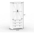 Dispensa da Cucina a Colonna in Legno Stile Rustico da 72" con Ripiani Regolabili, 2 Ante Scorrevoli e 3 Cassetti, Soluzione di Archiviazione Versatile