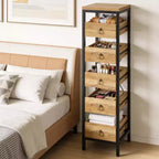 Cassettiera contenitore decorativa, Comò piccolo con struttura in metallo e cassetti in legno massello, Cassettiera multifunzionale per cucina, camera da letto, soggiorno