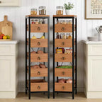 Cassettiera contenitore decorativa, Comò piccolo con struttura in metallo e cassetti in legno massello, Cassettiera multifunzionale per cucina, camera da letto, soggiorno