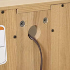 Dispensa da Cucina in Legno Massello con 4 Ripiani Regolabili e Ante Chiuse