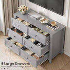 Cassettiera a 6 cassetti con cassetti profondi, Comò moderno in legno, per ingresso, soggiorno