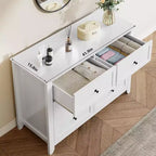 Cassettiera a 6 cassetti con cassetti profondi, Comò moderno in legno, per ingresso, soggiorno