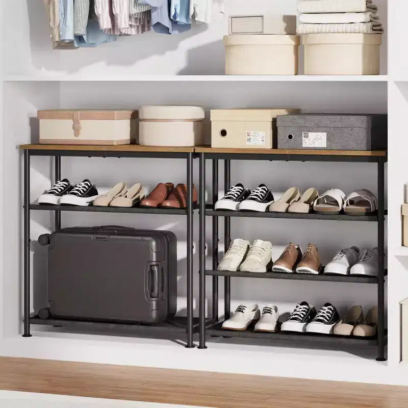 Scarpiera sottile a 3 livelli, organizer, struttura in metallo robusto e ripiani in tessuto non tessuto, scarpiera regolabile per ingresso, camera da letto