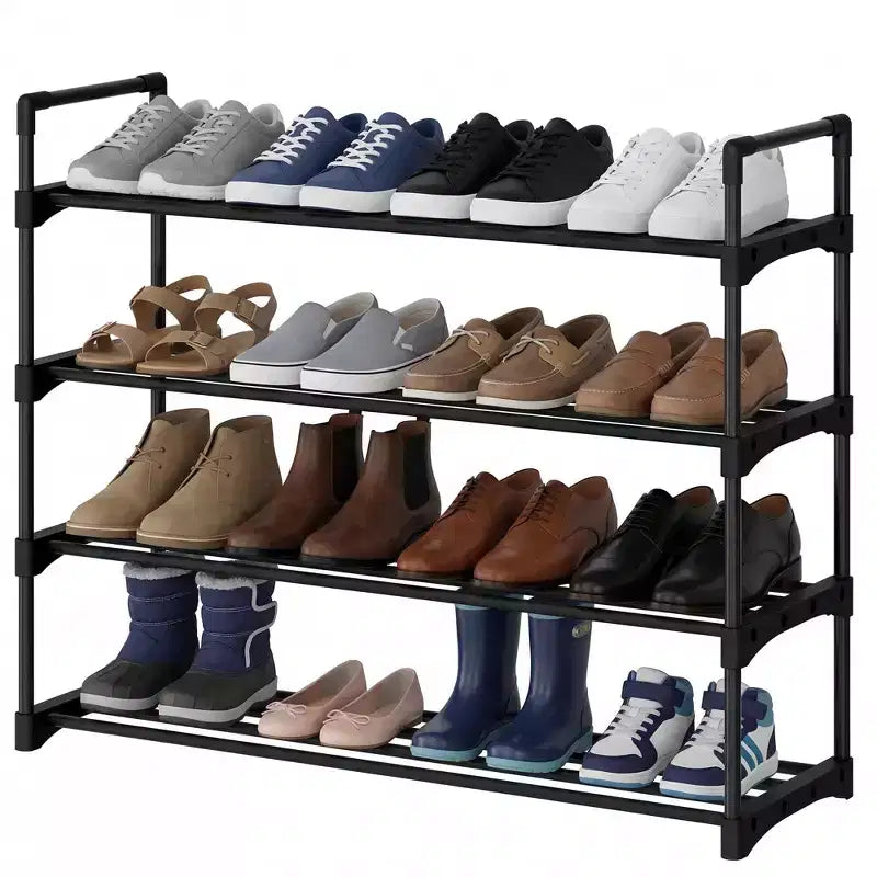 Scarpiera sottile a 3 livelli, organizer, struttura in metallo robusto e ripiani in tessuto non tessuto, scarpiera regolabile per ingresso, camera da letto