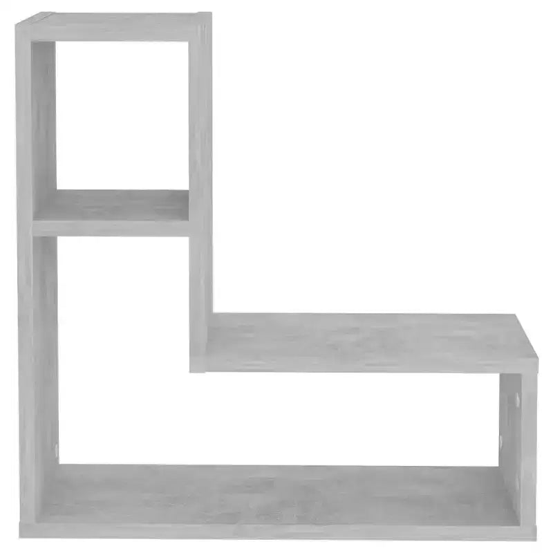 Set di 2 mensole da parete in legno ingegnerizzato grigio cemento