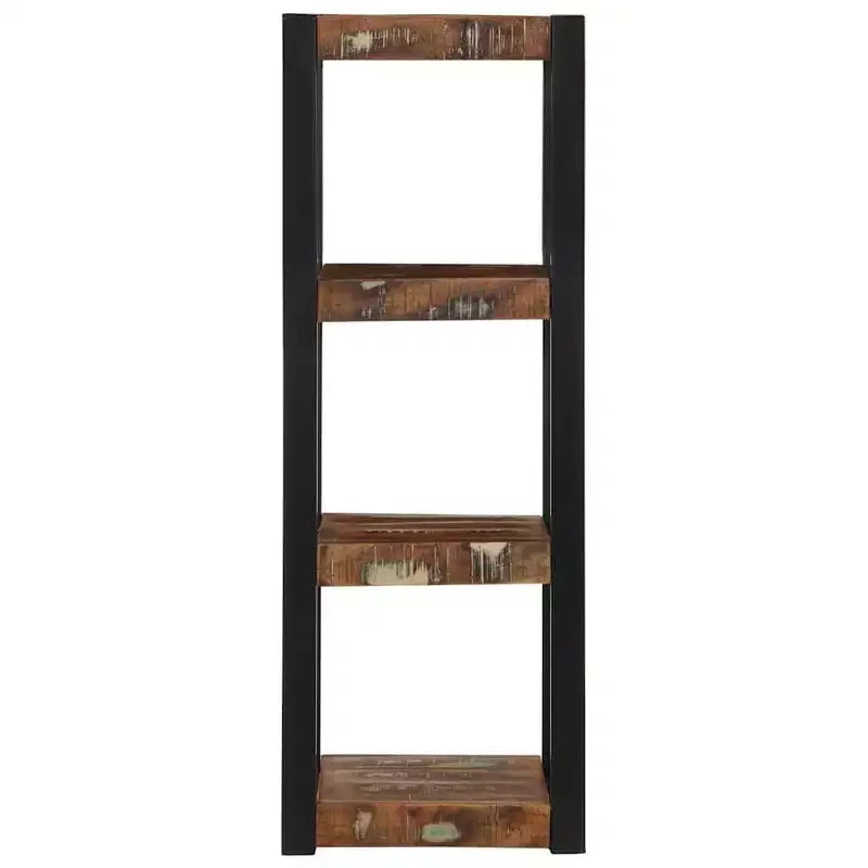 Scaffale da parete quadrato multicolore in legno riciclato