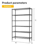 Scaffalatura in filo metallico, unità di stoccaggio resistente, scaffale metallico, organizzatore da garage, scaffale in filo metallico, nero