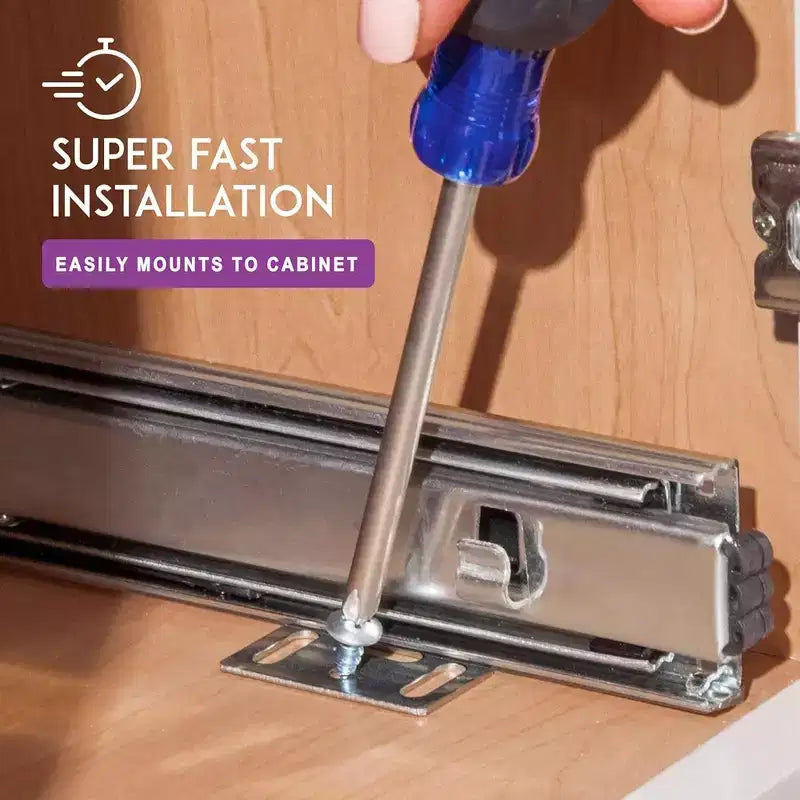 Guide Scorrevoli - Coppia di Guide per Cassetti Resistenti con Sistema di Scorrimento Fluido